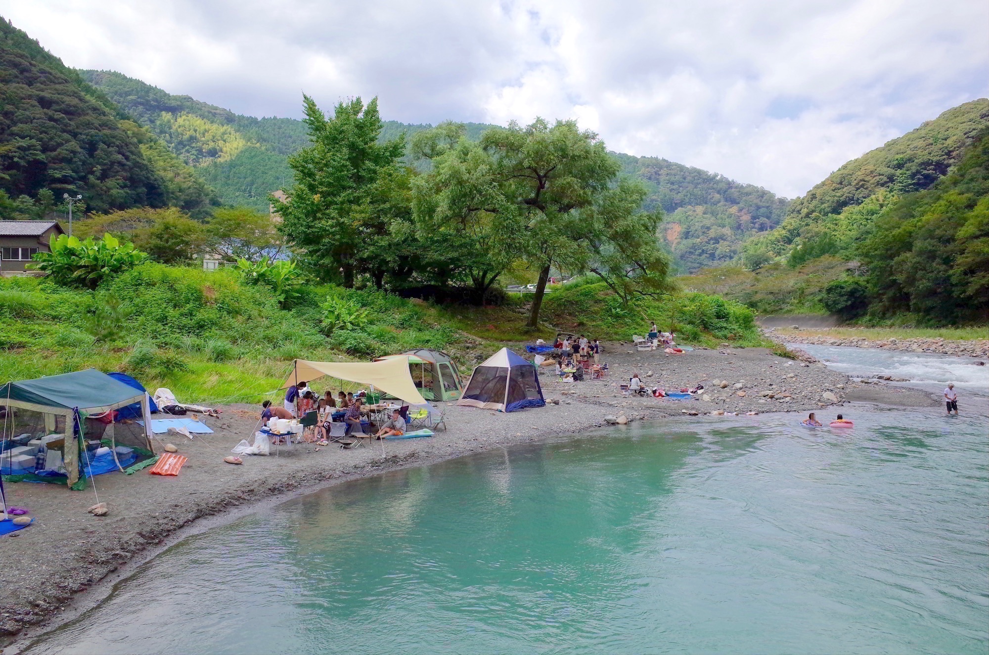 初秋の藁科川（静岡市）で川遊びキャンプをしてきました