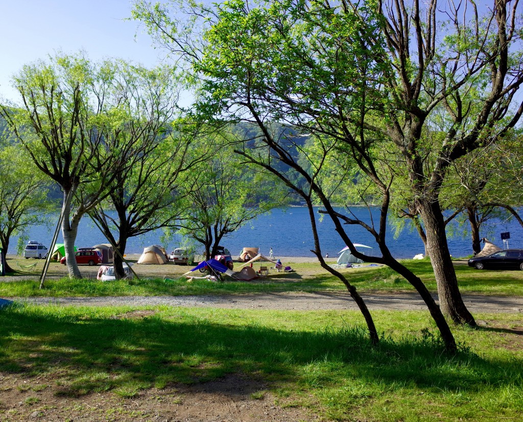 西湖自由キャンプ場（初めてのグループキャンプでした）